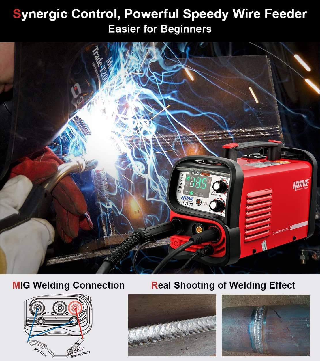 135Amp FC135 Flux-Cored MIG/ S - Tig Welder Machine 评论和价格