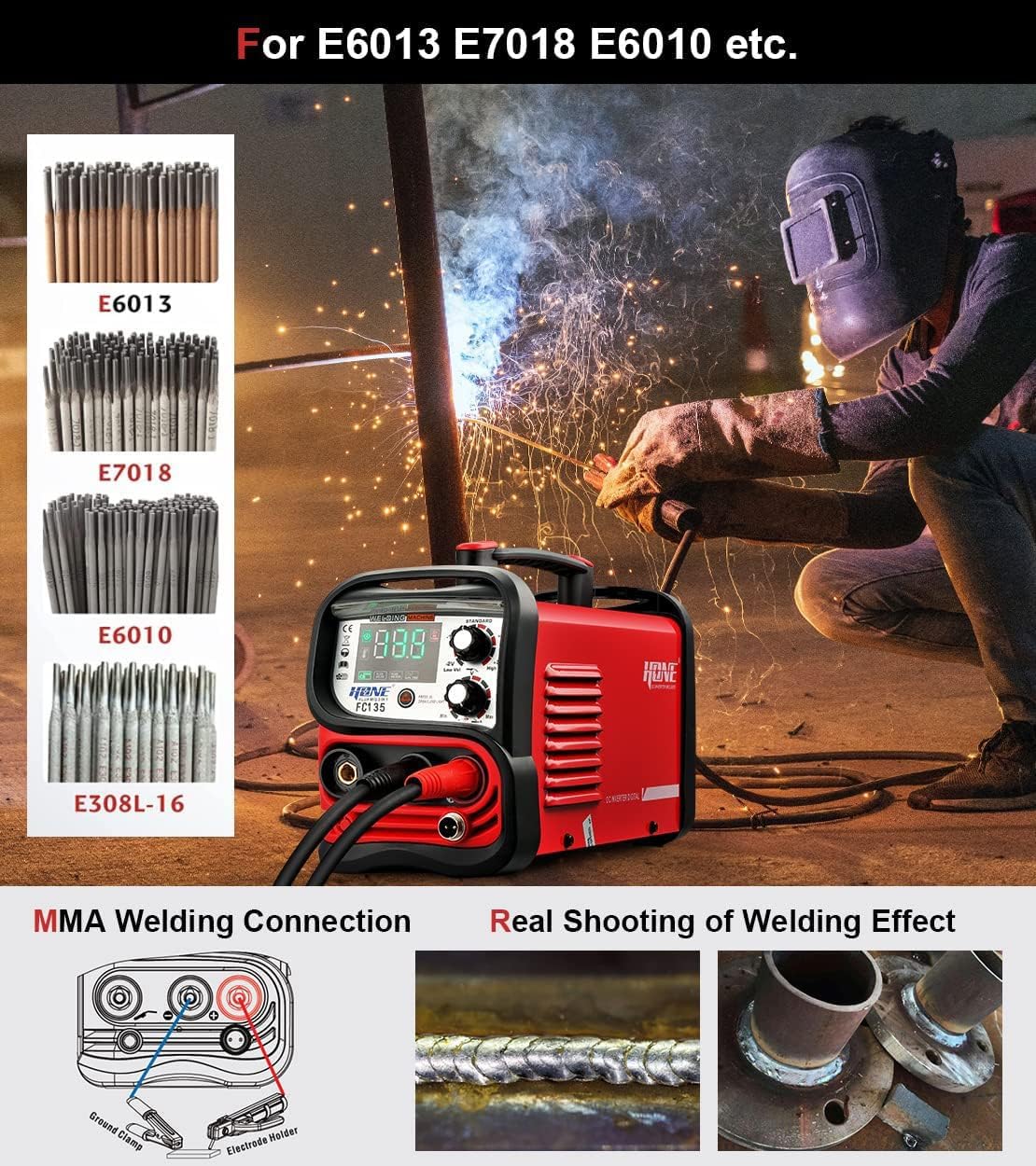 135Amp FC135 Flux-Cored MIG/ S - Tig Welder Machine 评论和价格